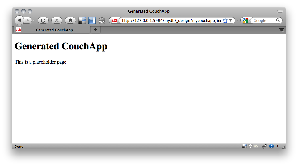 couchapp placeholder page